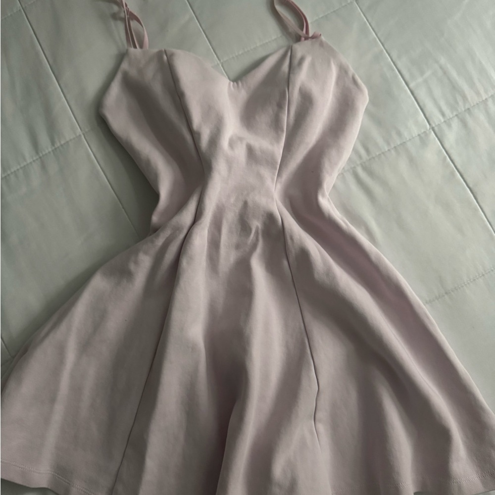 Zara Blush Pink Spaghetti-Strap Fit & Flare Mini Dress